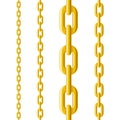 Metal golden chain set seamless pattern isolated on white background. Vector illustration Royalty Free Stock Photo