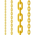 Metal golden chain set seamless pattern isolated on white background. Vector illustration Royalty Free Stock Photo