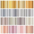 Metal gradient chevron pattern backgrounds set Royalty Free Stock Photo