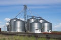 Metal grain storage silo facility