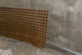 Metal grate for framework at construction site Royalty Free Stock Photo