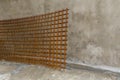 Metal grate for framework at construction site Royalty Free Stock Photo