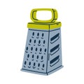 Metal Grater with Handle as Cooking Utensil Vector Illustration