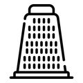 Metal grater icon, outline style