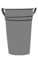 Metal gray bucket with handles. Clipart