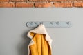 Metal gray hanger with jacket Royalty Free Stock Photo