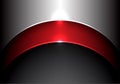 Metal gray red shape curve design luxury modern background vector