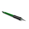 Metal green ball point pen isolated on white background Royalty Free Stock Photo