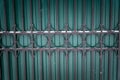 Metal green fence background. forged fence Royalty Free Stock Photo