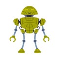 Metal Green Robot Machine with Limbs for Labor Automation Vector Illustration Royalty Free Stock Photo