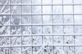 Metal grid covered with snow
