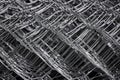 Metal grid. Multi-layer mesh. Construction Materials. Mesh netting. Selective focus Royalty Free Stock Photo