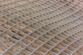 Metal grids used in the construction of a house