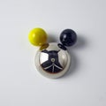 Metal Half Ball Sphere With Two Marble Balls They Look Like Mouse Face