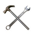 Metal Hammer and Spanner Royalty Free Stock Photo