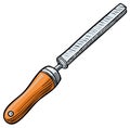 Metal hand file with a wooden handle cartoon vector illustration Royalty Free Stock Photo