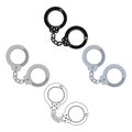 Metal handcuffs for detaining criminals. Outfit of a policeman.Prison single icon in cartoon style vector symbol stock