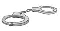 Metal handcuffs vector