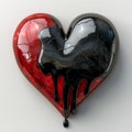 Artistic glass and metal heart, blending strength and fragility.