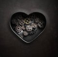 Metal heart with gears and cogs 3d illustration Royalty Free Stock Photo