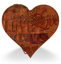 Metal Heart Grunge Rusted Old