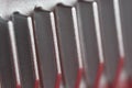 Metal heat sink cooling fins, super detailed close up. Part of a drone Royalty Free Stock Photo
