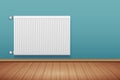 Metal Heating radiator in room Royalty Free Stock Photo