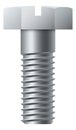 Metal hex head bolt with slotted socket drive Royalty Free Stock Photo