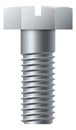 Metal hex head bolt with slotted socket drive Royalty Free Stock Photo