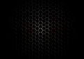 Metal Hexagon Grid with blood splatter on Black Background