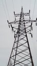 Metal High-voltage support tower with conductor wires