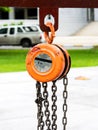 Metal hoist and chain Royalty Free Stock Photo
