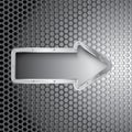 Metal hole arrow Royalty Free Stock Photo