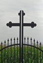 Metal holy cross of agraveyard gate