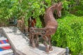 Metal horse sculpture