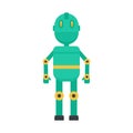 Metal humanoid icon, flat style