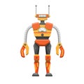 Metal Humanoid Robot with Antennae Illustration