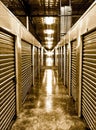 Metal indoor storage units - abstract sepia Royalty Free Stock Photo