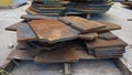 Metal sheet stacks on pallet