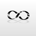 Metal infinity sign. Vector design isolated on white background