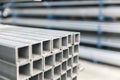 Metal inox pipe on stack Royalty Free Stock Photo