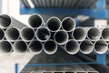 Metal inox pipe on stack Royalty Free Stock Photo