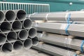 Metal inox pipe on stack Royalty Free Stock Photo