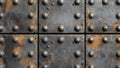 metal iron wall texture background with circle pattern Royalty Free Stock Photo
