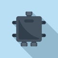 Metal junction box icon flat vector. Electric switch Royalty Free Stock Photo