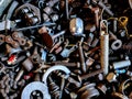 Metal junk nuts bolts