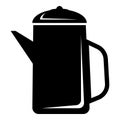 Metal kettle icon, simple style