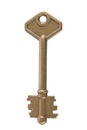 Metal key close up isolated Royalty Free Stock Photo