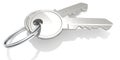 Metal key isolated in white background Royalty Free Stock Photo
