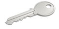 Metal key isolated in white background Royalty Free Stock Photo